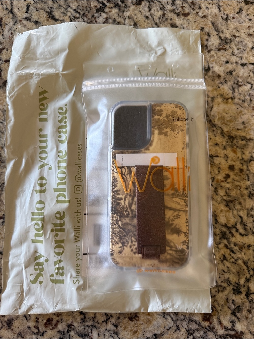 Wallis Brown Floral Grip Strap Phone Case with Clear Edges